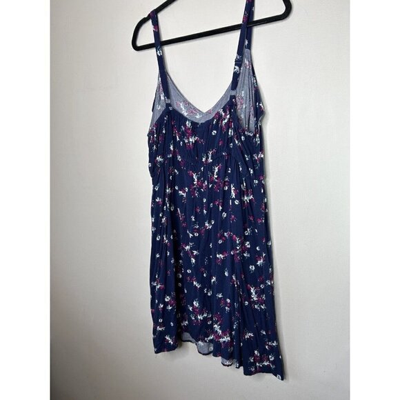Torrid Women's Blue Floral Print Challis Tank Dress Size 3 - Picture 6 of 9